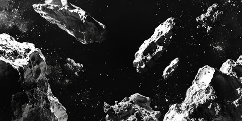 Poster - A natural rock formation captured in black and white, suitable for use as a texture or background