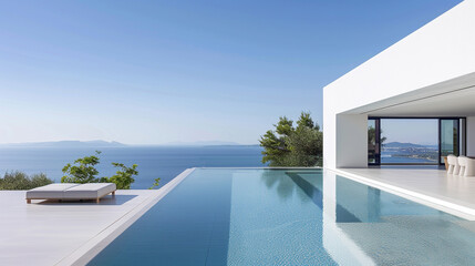 Luxury villa featuring a minimalist design and panoramic views.