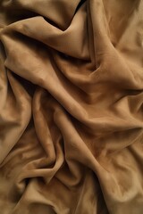 Poster - Brown leather material shows wrinkled texture on light gray background. Close-up view highlights natural suede cloth with smooth surface. Perfect for fashion, design, and lifestyle projects.