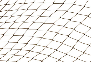 Football or tennis net. Rope mesh on a white background close-up