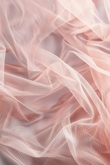 Aufkleber - Pink Tulle fabric close-up with intricate texture pattern. Soft pink color stands out against gray background. Ideal for fashion design, textile art, and creative projects.