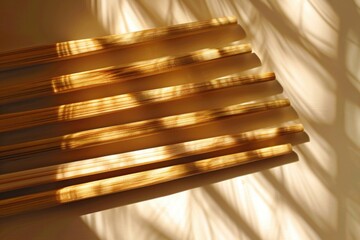 Poster - Close-up shot of wooden slats on a wall, suitable for use in home decor or DIY projects