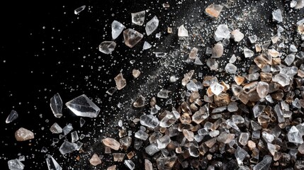 Poster - Frozen blocks of ice fall through the air in this image