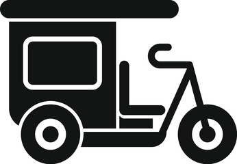 Sticker - Simple icon representing an asian motor tricycle, a traditional way of public transportation