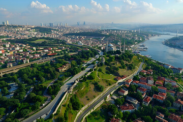 A bird's-eye view of the Hagia Sophia Cathedral. Istanbul, Turkey