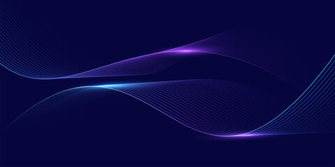 Aufkleber - Modern abstract glowing wave lines on dark background. Dynamic flowing wave lines design element. Futuristic technology and sound wave pattern. Vector EPS10.
