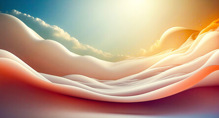 Wall Mural - Abstract landscape with swirling clouds and soft light