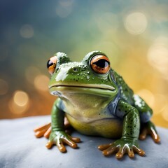 cute green bullfrog
