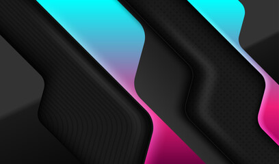 Poster - Elegant modern scene diagonal glowing with lighting effect on black background template design