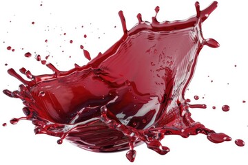 Poster - A small amount of red liquid splashes onto a white surface