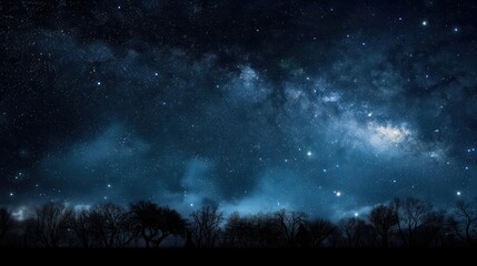 Poster - A dark sky with a few stars and a large cloud. The sky is filled with stars and the clouds are scattered throughout the sky
