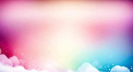 Poster - Abstract Pink and Blue Background with Clouds