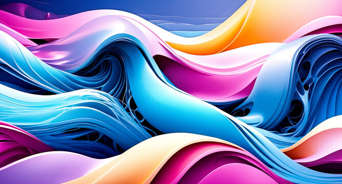 Abstract Wavy Background with Vibrant Colors