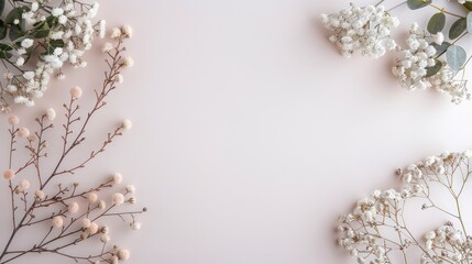 Aufkleber - A white background with flowers on it. The flowers are arranged in a way that they are not overlapping each other