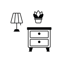 Poster - Nightstand concept vector icon