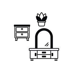 Wall Mural - Dresser concept vector icon