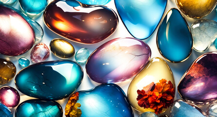 Poster - Abstract Colorful Glass Objects