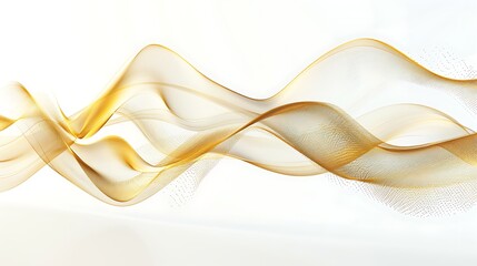 Wall Mural - Luxurious gold spectrum line waves in a minimalistic style on white