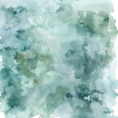 Sticker - Pale gray blue green abstract watercolor drawing. Sage green color. Art background for design. Water. Grunge. Blot, Stein, daub. Job ID: b5f02233-9b54-401d-82c2-1864292a834e