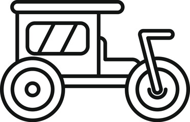 Sticker - Simple line drawing of an old fashioned motor carriage, representing early transportation concepts