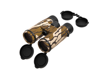 Wall Mural - Modern binoculars in camouflage coloring.  An optical instrument for observation at long distances. Isolate on a white back