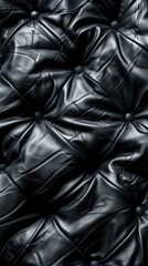 Wall Mural - black leather textile on white surface wallpaper - generative ai