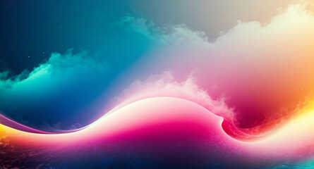 Poster - Abstract Colorful Background with Swirls and Clouds