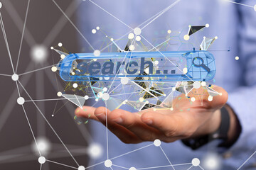 Poster - Interface web application in hand