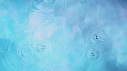 Fototapete - Super Slow Motion of Water Drops Falling Down in Extreme Detail. Filmed on High Speed Cinema Camera, 1000fps.