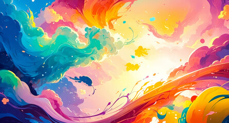 Wall Mural - Abstract Colorful Clouds