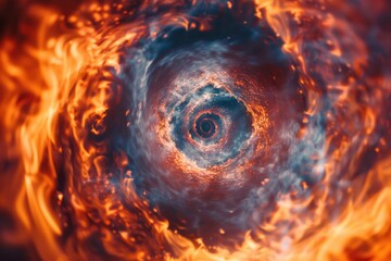 Canvas Print - Spiral of Fire with Black Hole