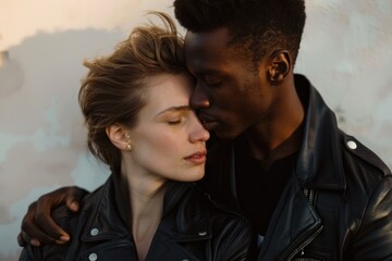 Poster - A pair of people standing side by side in a neutral background, conveying unity and companionship