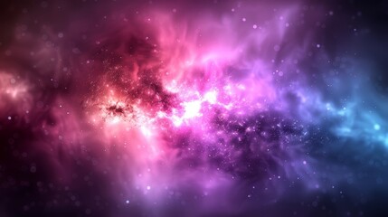  A black background filled with numerous stars, with a pink and blue star at its center