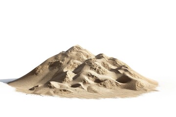 Poster - A single pile of sand sits on a white surface, perfect for use in illustrations about simplicity or minimalism
