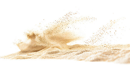 Wall Mural - Sand on white background ,stop motion,sand explode