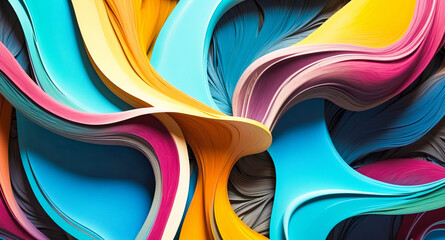 Poster - Abstract Colorful Wavy Lines