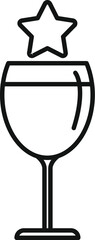 Poster - simple icon of a wine glass with a five pointed star floating above representing a five star rating