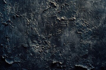 Poster - Close-up shot of a worn-out black wall with peeling paint, great for textures and backgrounds
