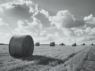 Poster - Hay Bales in Field