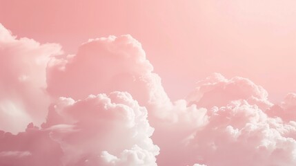 Wall Mural - Pink Sky and Fluffy Clouds