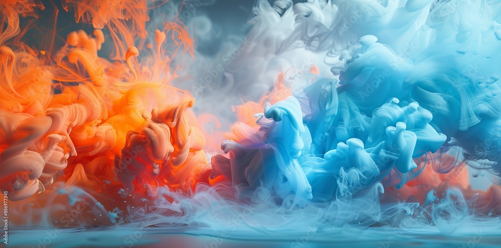 An harmonising blend of warm and cold colors creates a dynamic scene ...