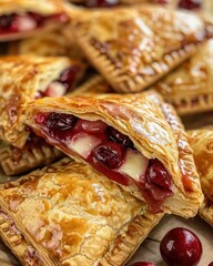 Wall Mural - a pile of pastries with cranberries on a table