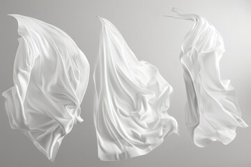 Aufkleber - A piece of white cloth floating in the air, possibly from a parachute or a flag