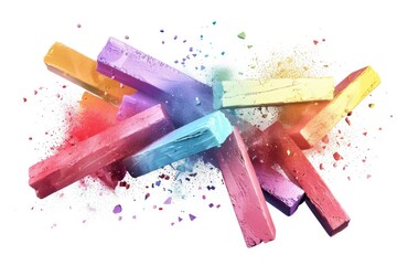 Poster - A box containing variously colored crayons on a white background