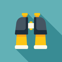Poster - yellow binoculars are waiting to be used to discover new and exciting things