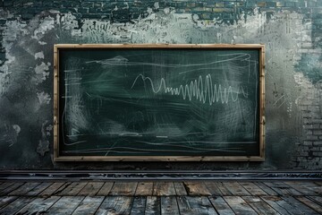 Aufkleber - A chalkboard on a brick wall, simple interior design element