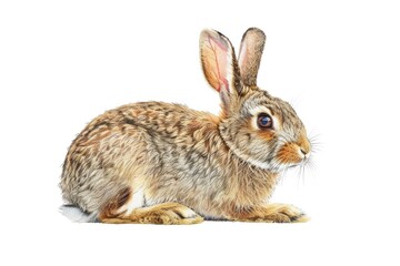 Aufkleber - A close-up photo of a rabbit sitting on a white surface, with a simple and clean background