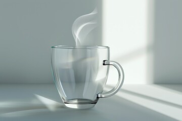 Aufkleber - A glass cup with steam rising out of it