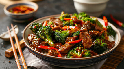 Wall Mural - Asian style beef broccoli 