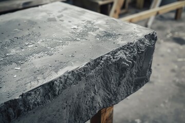 Poster - A close-up shot of a concrete slab on a table, suitable for use in architecture or construction-related contexts